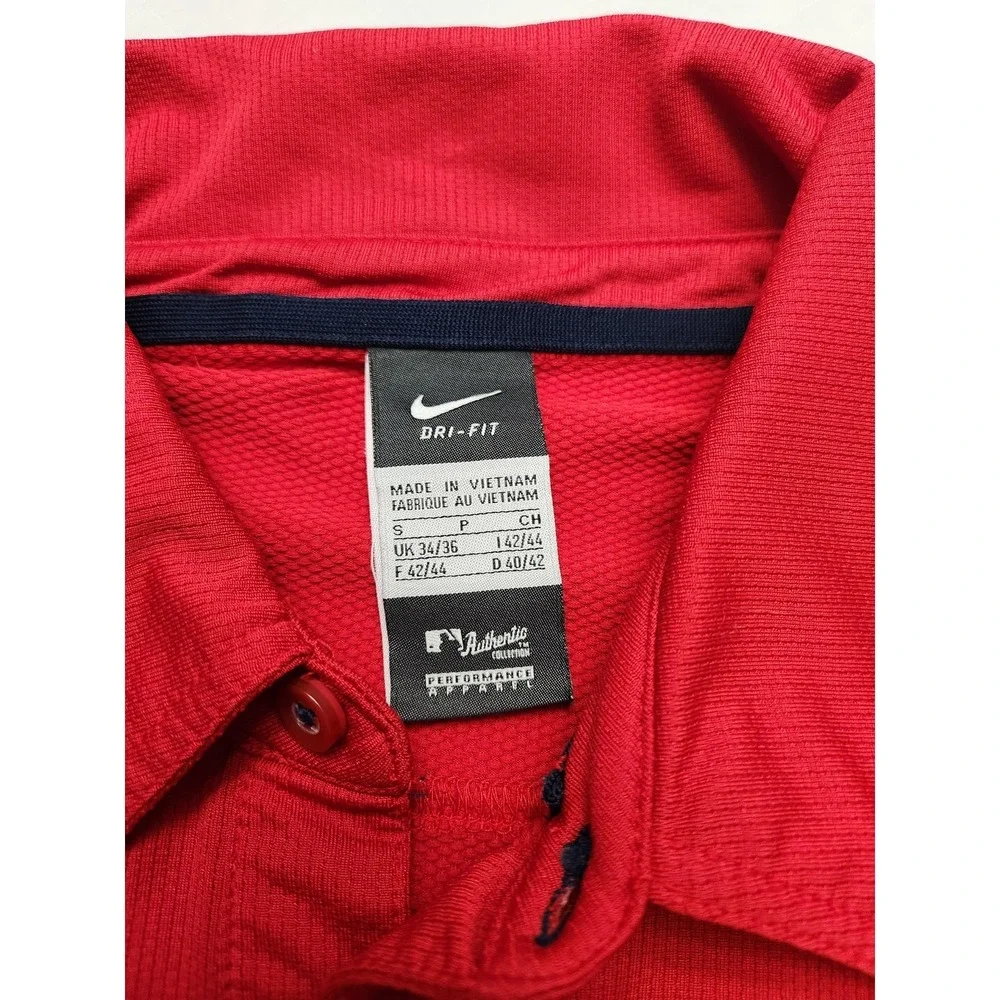 Boston Red Sox Shirt Mens Small Red Nike Dri Fit MLB Baseball Performance Collar